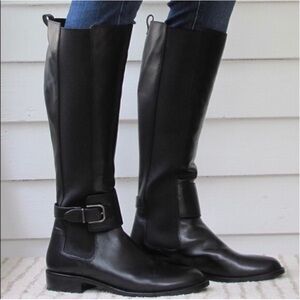 Via Spiga Bufu black leather riding boots